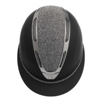 Casque femme Equestro Apocalypse coque mate avec strass EN 1384-2023 Noir / noir