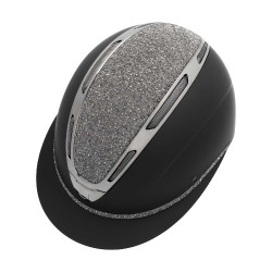 Dameshelm Equestro Apocalypse mat schalen met strass EN 1384-2023 Zwart / gunmetal