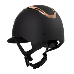 Casque femme Equestro Apocalypse coque mate homologué EN 1384-2023 Noir / rose gold