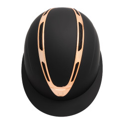 Casque femme Equestro Apocalypse coque mate homologué EN 1384-2023 Noir / rose gold
