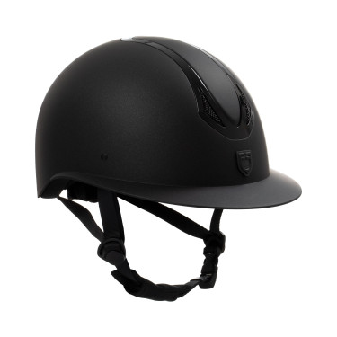 Casque femme Equestro visière large homologué EN 1384-2023 Noir / noir shiny