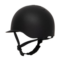 Casque femme Equestro visière large homologué EN 1384-2023 Noir / noir shiny
