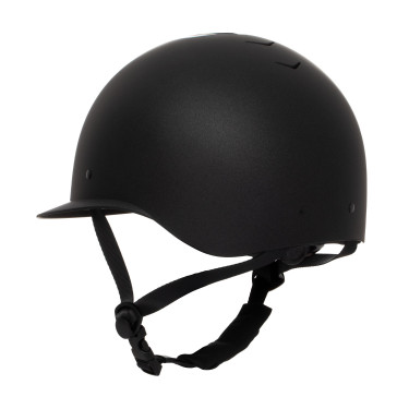 Casque femme Equestro visière large homologué EN 1384-2023 Noir / noir shiny