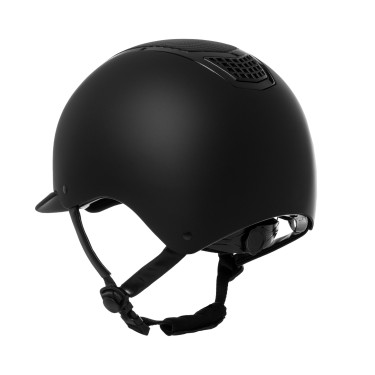Unisex helm Equestro met carboninzet en glanzende rand EN 1384-2023 Zwart / zwart