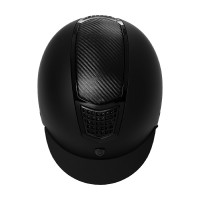 Casque unisexe Equestro insert carbone et bordure brillante EN 1384-2023 Noir / noir Casque unisexe Equestro insert carbone et bordure brillante EN 1384-2023 Noir / noir
