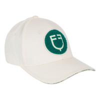 Casquette de baseball Equestro logo sur patch en éponge Blanc antique / vert ultramarine