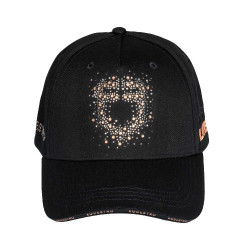 Casquette femme Equestro avec logo strass Noir