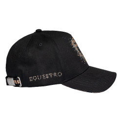Casquette femme Equestro avec logo strass Noir