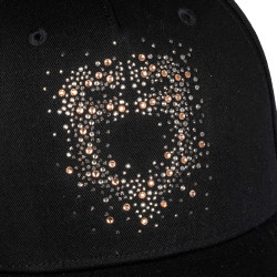 Casquette femme Equestro avec logo strass Noir