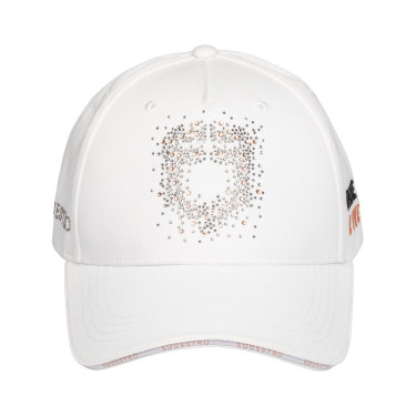 Damespet Equestro met strasslogo Wit
