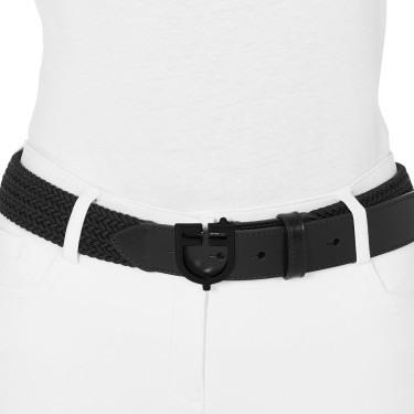 Ceinture élastique Equestro avec boucle logo noir
