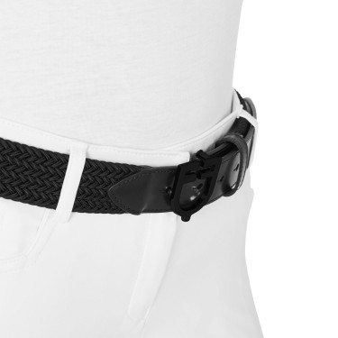 Ceinture élastique Equestro avec boucle logo noir