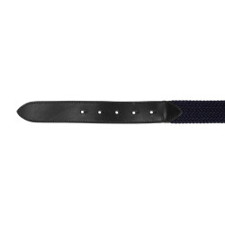 Elastische Equestro-riem met zwarte logogesp Marine Marineblauw