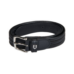 Elastische leren riem Equestro Zwart