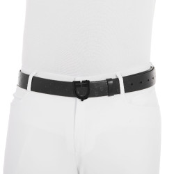 Ceinture Equestro tout cuir noir avec boucle logo