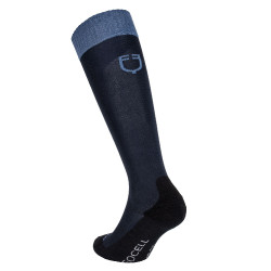 Chaussettes Equestro technical Basic par 3 Coral bleu / gris givré / marine blazer