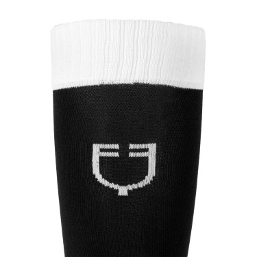 Chaussettes unisexes Equestro Basic en tissu technique Noir / blanc