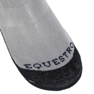 Chaussettes unisexes Equestro Basic en tissu technique Gris givré / marine blazer Chaussettes unisexes Equestro Basic en tissu technique Gris givré / marine blazer