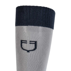Chaussettes unisexes Equestro Basic en tissu technique Gris givré / marine blazer Chaussettes unisexes Equestro Basic en tissu technique Gris givré / marine blazer