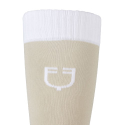 Chaussettes unisexes Equestro Basic en tissu technique Oxford tan / blanc Beige Chaussettes unisexes Equestro Basic en tissu technique Oxford tan / blanc Beige