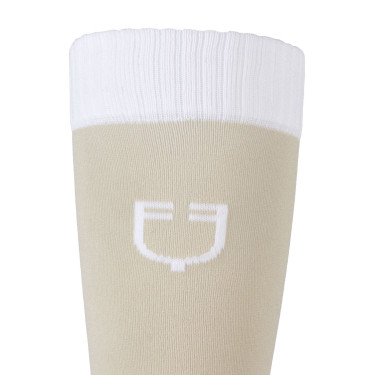 Chaussettes unisexes Equestro Basic en tissu technique Oxford tan / blanc Beige Chaussettes unisexes Equestro Basic en tissu technique Oxford tan / blanc Beige