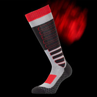 Chaussettes unisexes Equestro en tissu technique respirant Noir / gris / rouge