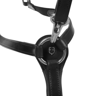 Collier de chasse en cuir Equestro modèle Y Fork Noir