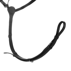 Collier de chasse en cuir Equestro modèle Y Fork Noir