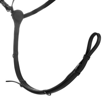 Collier de chasse en cuir Equestro modèle Y Fork Noir