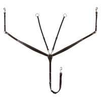 Collier de chasse Equestro avec fourche en cuir tanné Marron foncé