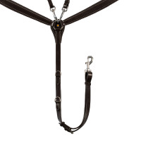 Collier de chasse Equestro avec fourche en cuir tanné Marron foncé