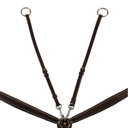 Collier de chasse Equestro avec fourche en cuir tanné Marron foncé