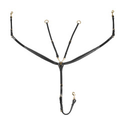 Collier de chasse Equestro avec fourche en cuir tanné et boucles en acier NEW Noir Collier de chasse Equestro avec fourche en cuir tanné et boucles en acier NEW Noir