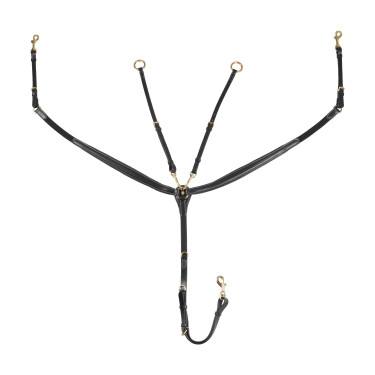 Collier de chasse Equestro avec fourche en cuir tanné et boucles en acier NEW Noir Collier de chasse Equestro avec fourche en cuir tanné et boucles en acier NEW Noir