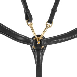 Collier de chasse Equestro avec fourche en cuir tanné et boucles en acier NEW Noir Collier de chasse Equestro avec fourche en cuir tanné et boucles en acier NEW Noir