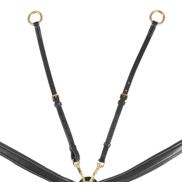 Collier de chasse Equestro avec fourche en cuir tanné et boucles en acier NEW Noir Collier de chasse Equestro avec fourche en cuir tanné et boucles en acier NEW Noir