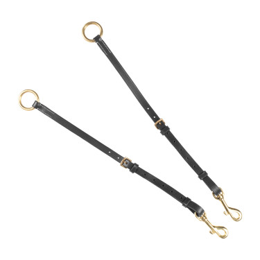 Collier de chasse Equestro avec fourche en cuir tanné et boucles en acier NEW Noir Collier de chasse Equestro avec fourche en cuir tanné et boucles en acier NEW Noir