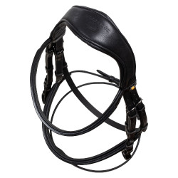 Bridon anatomique Equestro en cuir Noir