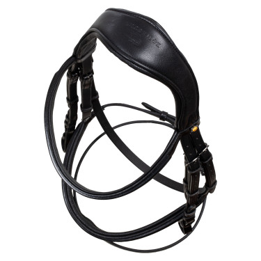 Bridon anatomique Equestro en cuir Noir