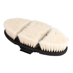 Brosse de pansage Equestro flexible à poils souples Naturel Marron
