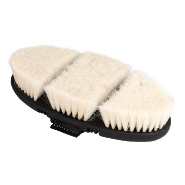 Brosse de pansage Equestro flexible à poils souples Naturel Marron