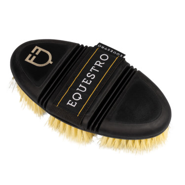 Brosse de pansage Equestro flexible pour le brossage Naturel Marron