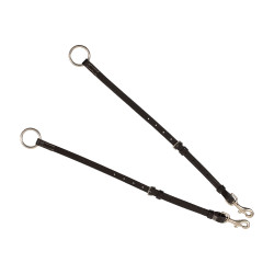 Collier de chasse Equestro en cuir à surpiqûre fantaisie avec martingale amovible Marron foncé