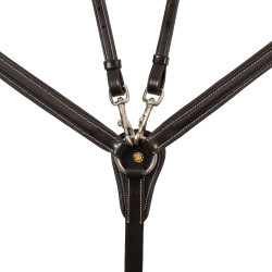 Equestro borsttuig van leer met elastische inzetstukken en afneembare martingaal Donkerbruin