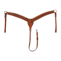 Collier de chasse western McBryan basket tooling Noisette Marron