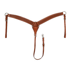 Collier de chasse western McBryan basket tooling Noisette Marron