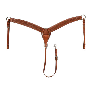 Collier de chasse western McBryan basket tooling Noisette Marron