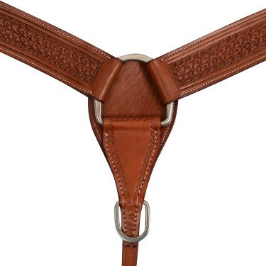 Collier de chasse western McBryan basket tooling Noisette Marron