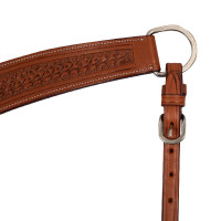 Collier de chasse western McBryan basket tooling Noisette Marron