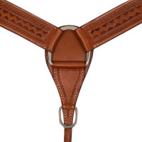 Collier de chasse western McBryan border stamp Noisette Marron